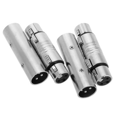  4 Stück XLR-Adapter, XLR-Stecker auf Stecker, weiblich auf weiblich,