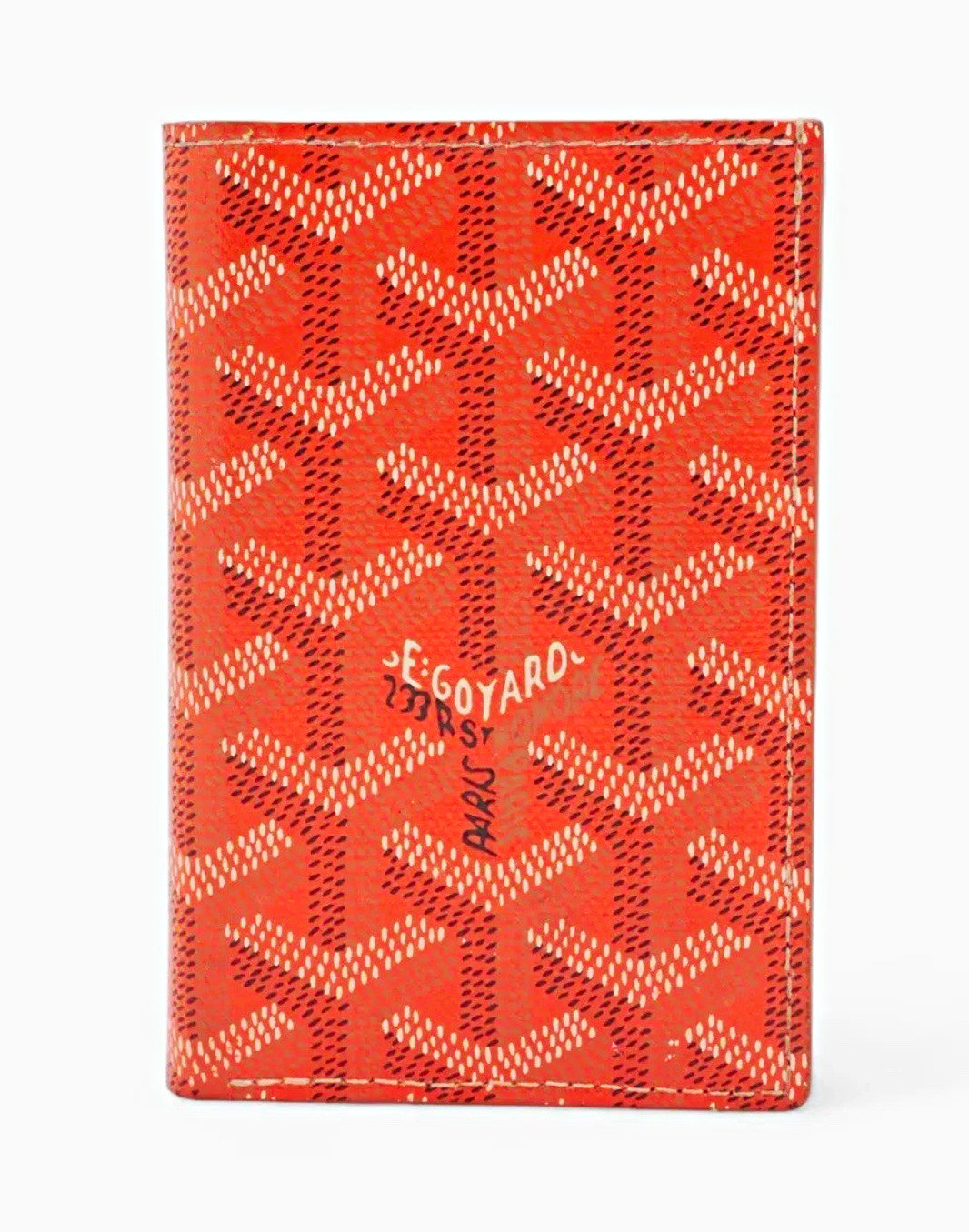 Goyard Saint-Pierre Card Wallet Orange Goyardine Made in France Authentic Luxury