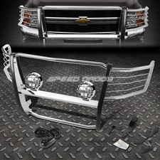 Chrome Brush Grill Guardround Clear Fog Light For 07-13 Silverado 25003500 Hd Chrome Brush Grill Guardround Clear Fog Light For 07-13 Silverado 25003500 Hd