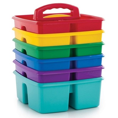 Storex Classroom Caddy 9.25''x9.25''x5.25'' Assorted Colors 6-Pack Storage