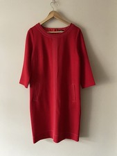 Roman Red Tunic Midi Dress Size 12 3/4 Sleeves Lined Work Smart Party