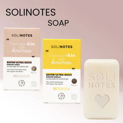 Solinotes, Soap Bar 3.5 Oz. Vegan, Pack of 2, Made in France