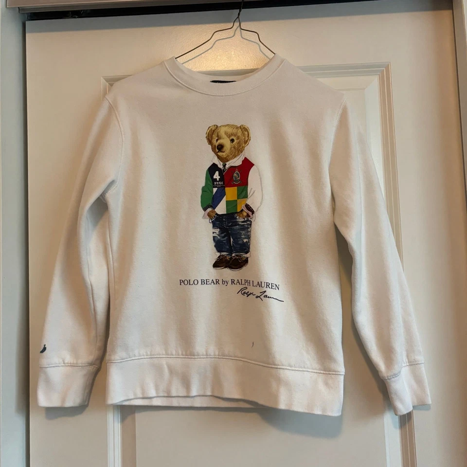 Ralph Lauren Niños Blanco Polo Oso Sudadera Talla M (10/12) Foto 2 de 4