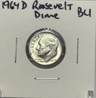 1964 D Roosevelt Dime - 90% Silver - 2.5 grams - .07234 oz of Silver - BU - Nice