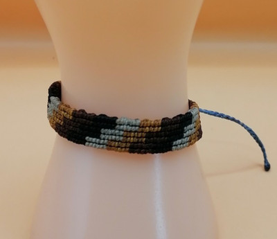 Handmade Multicolor Macrame Bracelet with Geometric Weave
