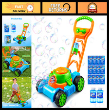 Bubble Lawn Mower Toy for Toddlers - Spill-Proof Bubble Machine, Pretend Play fo