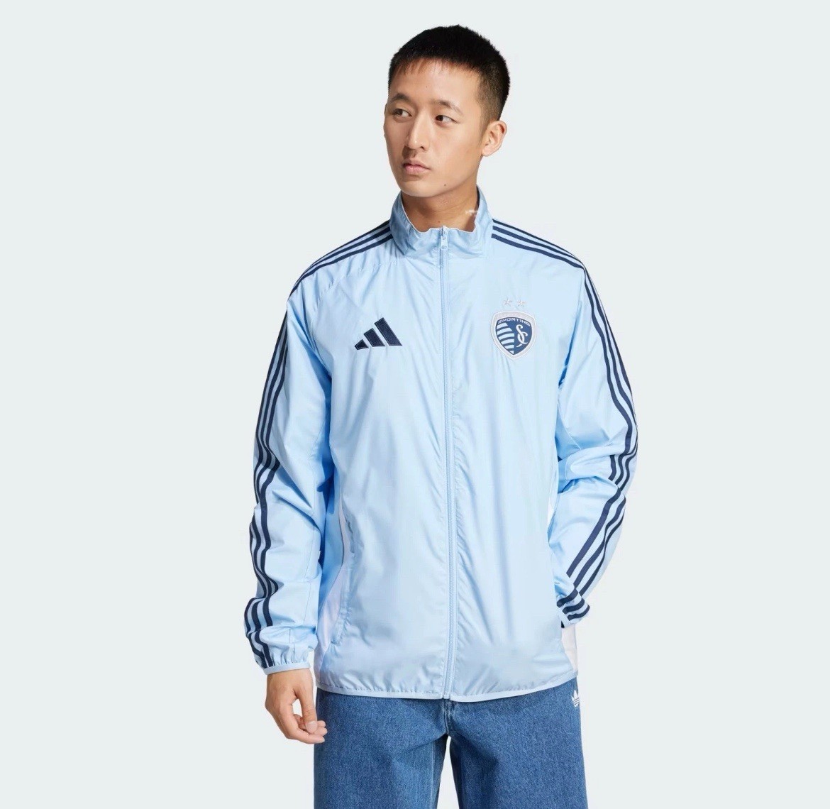 Adidas Sporting Kansas City FC Anthem Jacket Reversible Blue White