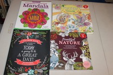 Lot of 4 Adult Coloring Books,Prayers,Beautiful Nature,Great Day,Mandala
