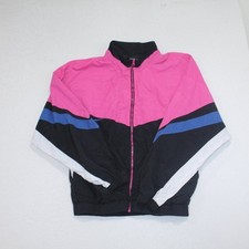 Pacsun Men Jacket Black Pink Extra Large Retro Jacket Varsity Long Sleeve Casual