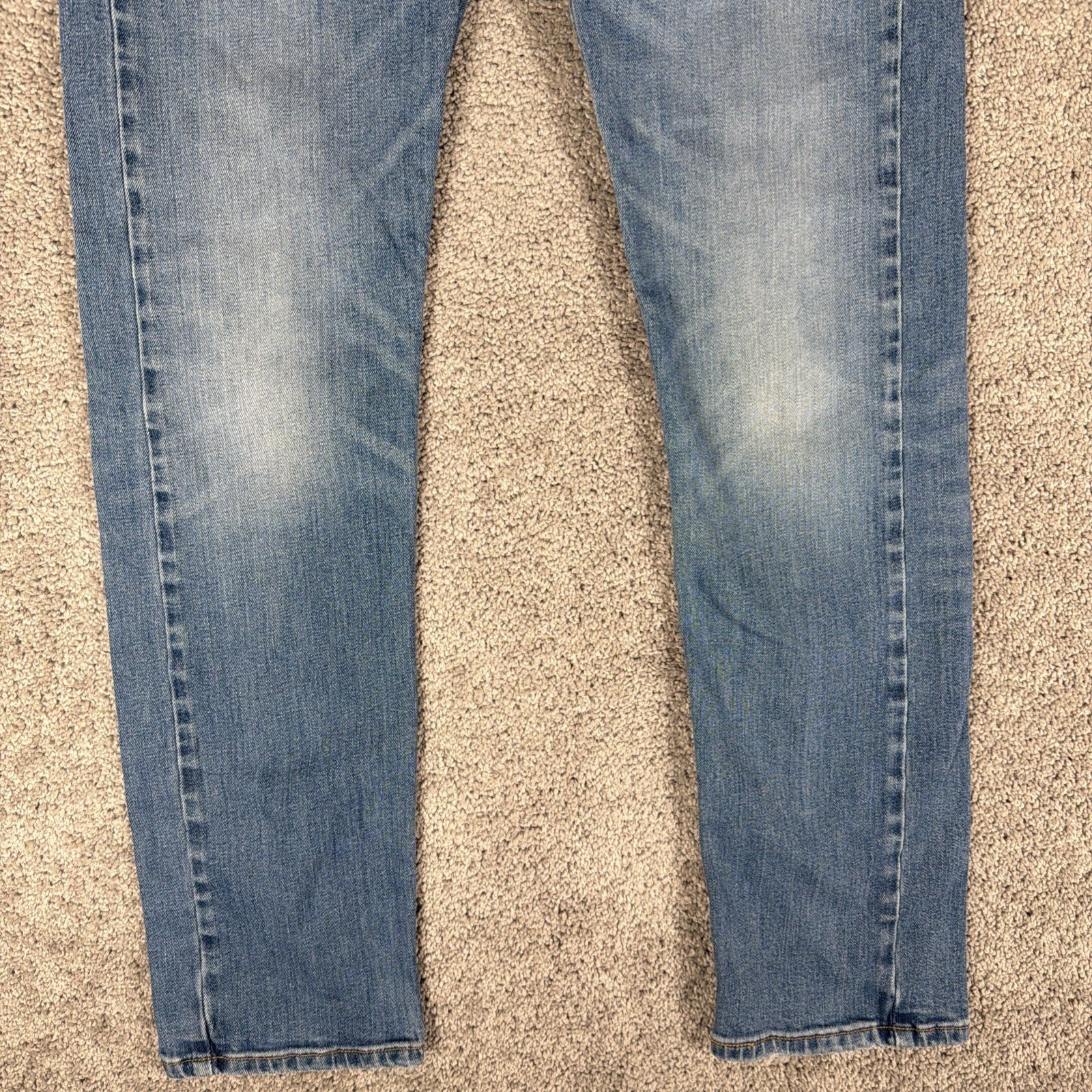 Levis 513 Jeans Mens 33x32 Whiskered Blue Denim Slim Straight Normcore Preppy thumbnail 4