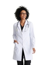 BARCO Grace Women's Lab Coat X-Small 3-Pocket 3-Button Long Sleeve 35" White