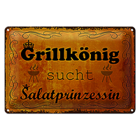 Blechschild Spruch 30X20Cm GrillköNig Salatprinzessin