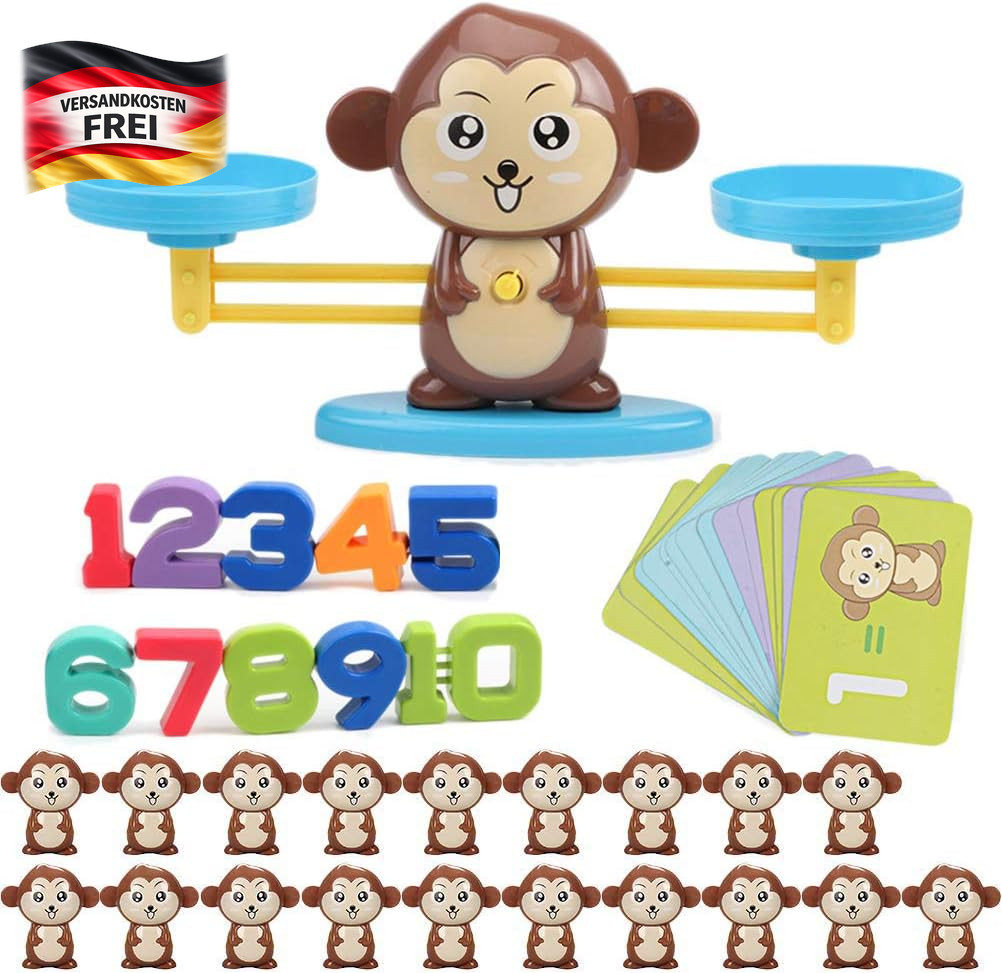 Mathematik Lernspielzeug für Kinder ab 3 Jahren mit Waage Zähl- und Rechenspiel