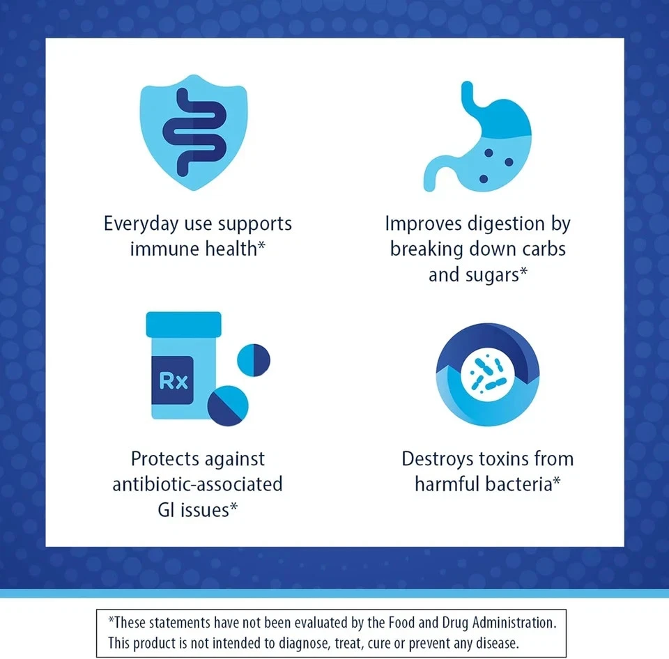 Probióticos para la salud digestiva e inmune - 100 cápsulas, Saccharomyces Boulardii Foto 4 de 4