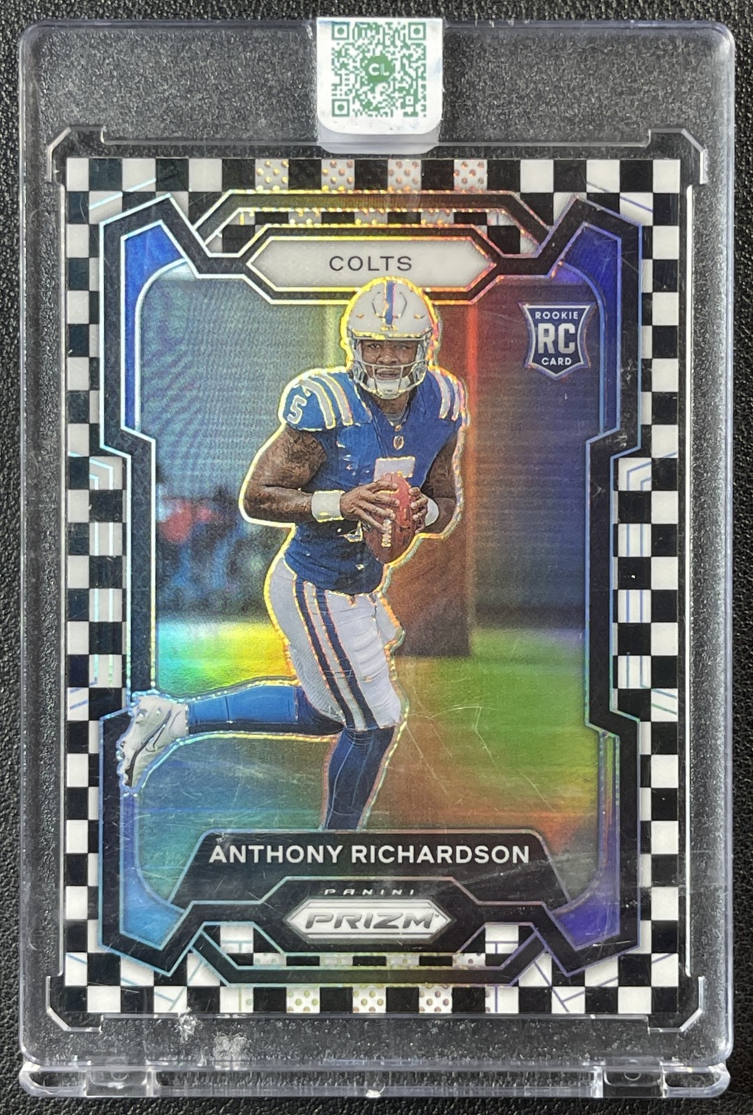ANTHONY RICHARDSON 2023 PANINI PRIZM #343 ROOKIE BLACK AND WHITE CHECKER RC SP
