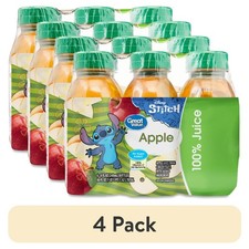 4 pack New Great Value Apple Juice, Featuring Stitch, 8 fl oz, 6 Count
