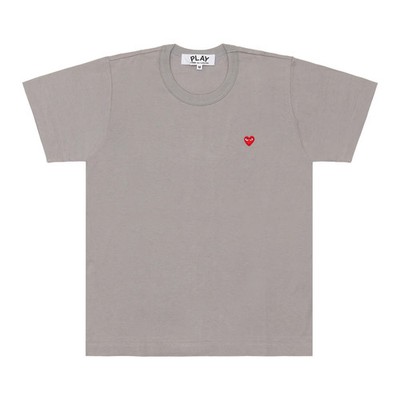 COMME des GARÇONS PLAY Gray T-Shirt Small Red Emblem