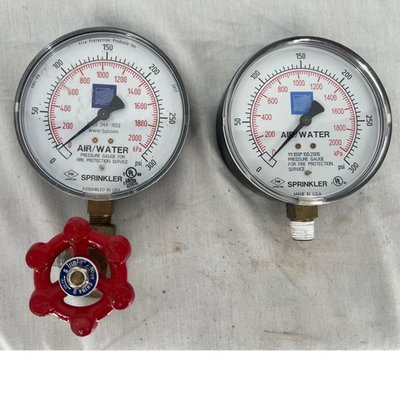 #ad FPPI Fire Sprinkler Air Water Pressure Gauges 300 PSI with TrimFit Valve Set $19.00
