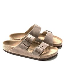 BIRKENSTOCK ARIZONA TABACCO BROWN MEDIUM/NARROW WIDTH UNISEX SLIDE SANDALS OILED
