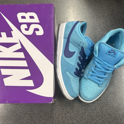 Size 10.5 - Nike Dunk SB Low Blue Fury White Grey Suede Leather (BQ6817-400)