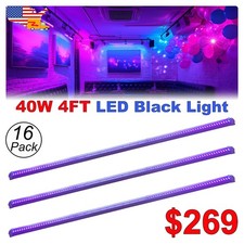 16 Pack 40W UV Led Black Light Bar 48 inch 4Ft T8 LED Room D cor Party Lighting