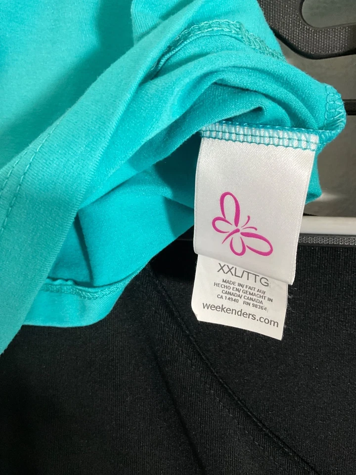 3 unidades - Tops femininos Weekenders sem mangas pacote com 3 XXL/GG gola V marrom/azul-petróleo/preto - Imagem 4 de 4