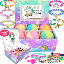 Bath Bombs for Kids with Surprise Inside, Unicorn Bath Bombs for Girls with Jewe