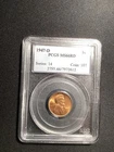 Beautiful High Grade 1947-D Lincoln Cent.  PCGS GRADED MS66 RED