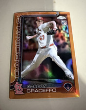 Topps Chrome Gordon Graceffo Orange Refractor Rookie /25 Cardinals 256 2024