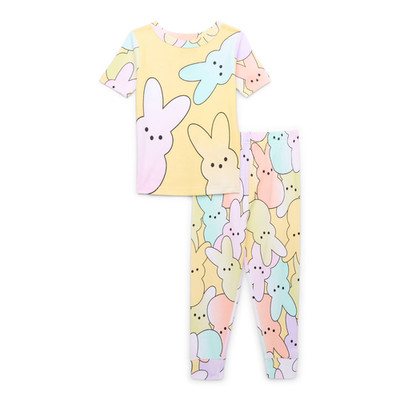 Peeps Girls Easter Bunny Cotton  2-Piece Short Sleeve Pajama Set NWT 8