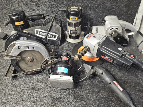 Lot of 7 Vintage Power Tools Craftsman, Miller Falls, Rockwell, - Picture 1 of 15
