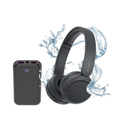 Sony WH CH520 Compact Wireless Bluetooth On Ear Headphones Bundle (Black)