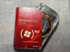 Microsoft Windows Vista Ultimate Upgrade Product Red 64 Bit Used, Rare