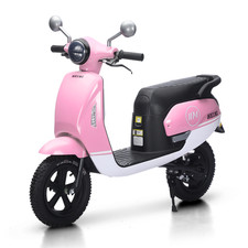 Pink 24V Kids Electric Scooter for Girl 12mph Electric Motorcycle with LED MP3