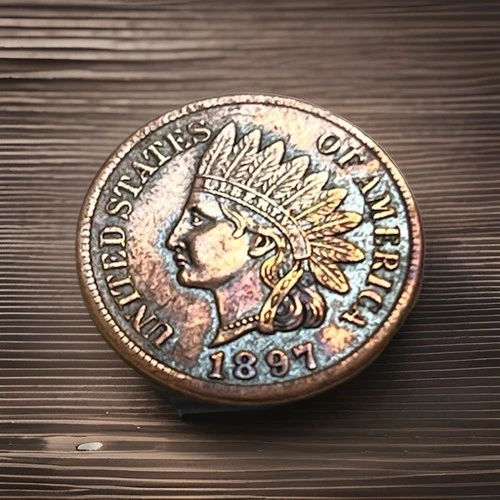 🔥 1897 Indian Head Cent AU Light Toning Strong Detail US One Cent Penny