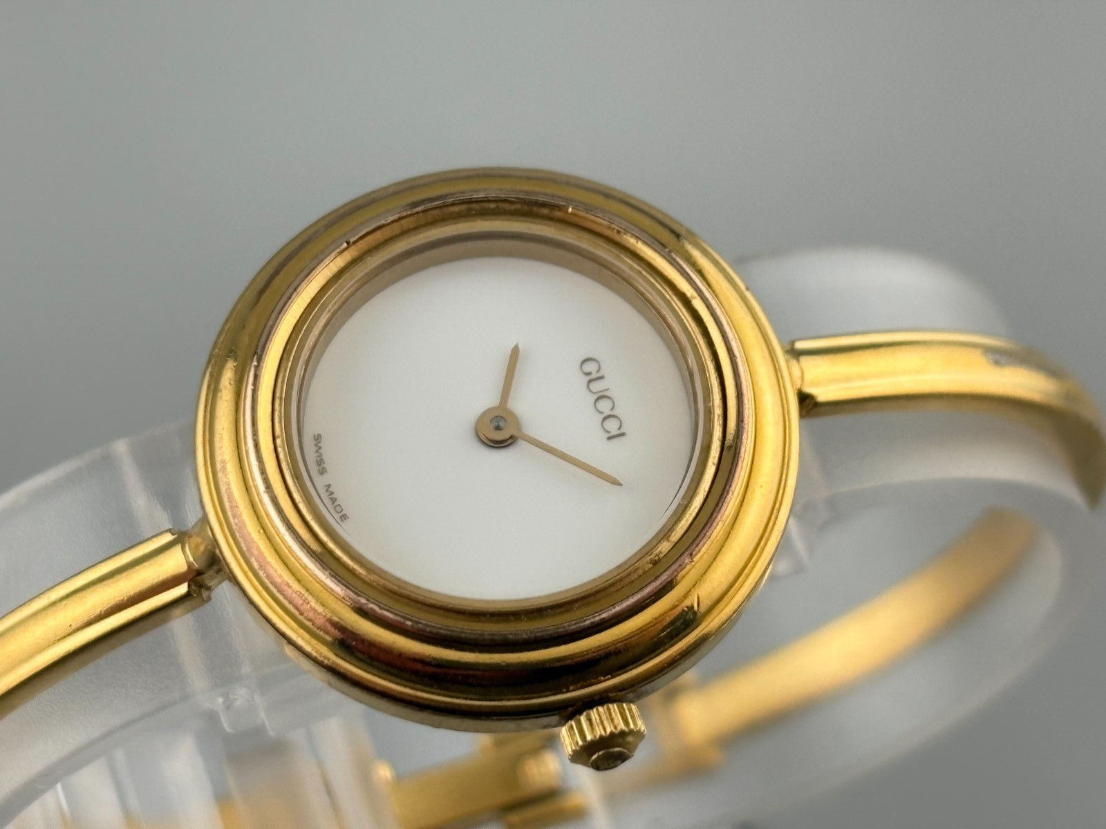 [Very Good] Gucci Change Bezel Watch 11/12.2 Gold Plated Wine Gold Bezel Auth thumbnail 8