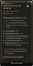 💥DIABLO 4💥SEASON 11💥Paladin Mace💥Herald's Morningstar 3GA Life + DD + BH 136
