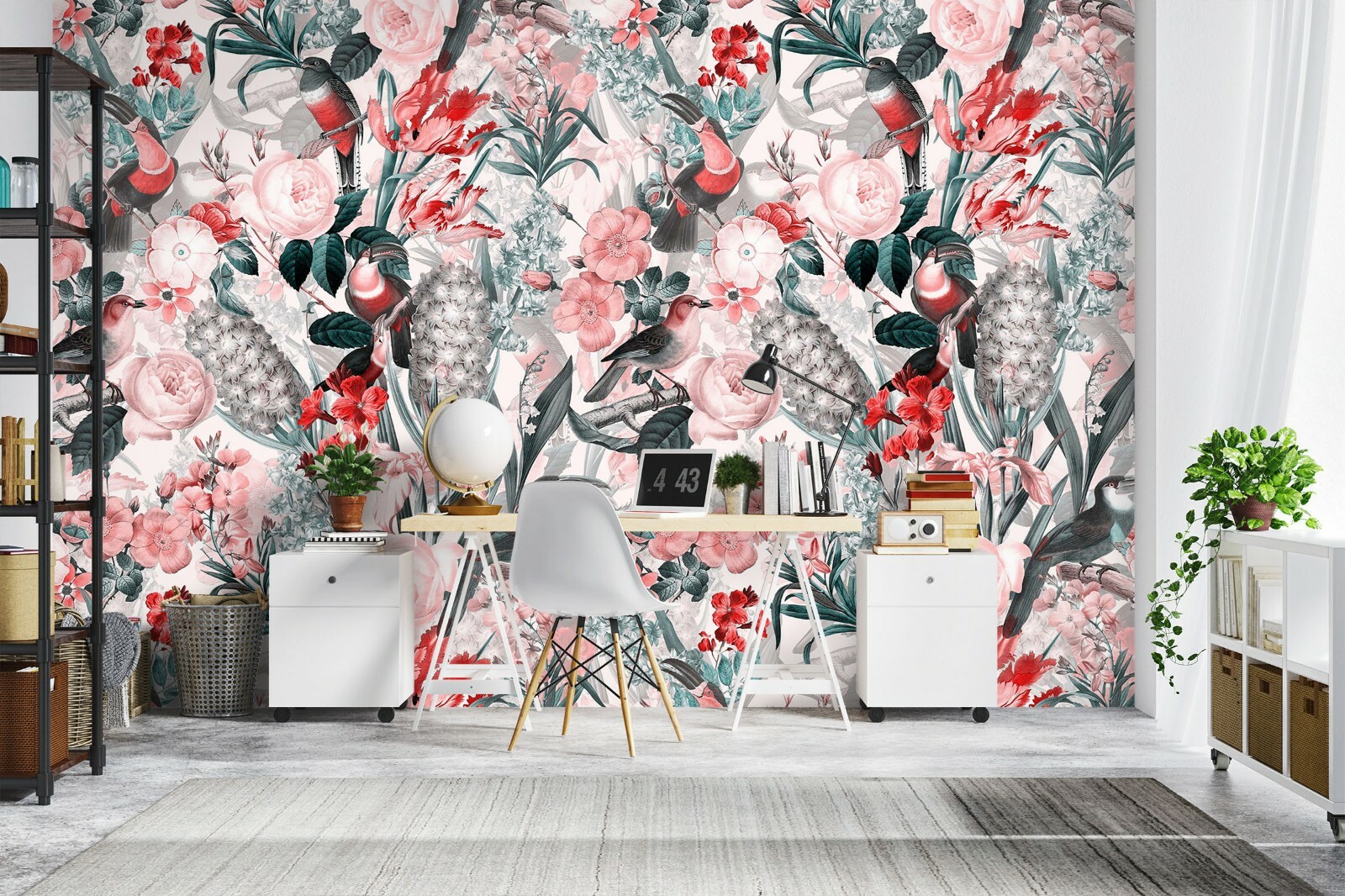 3D Pink Flower 573NAO Wallpaper Wall Mural Self-adhesive Uta Naumann Fay