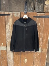 Body Work Fleece Jumper Jacket Top Men's Size P Black Full Zip Hooded Drawstring