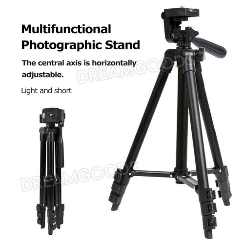 Professional Camera Tripod Stand Mount Remote + Phone Holder for iPhone Samsung - Picture 3 of 11