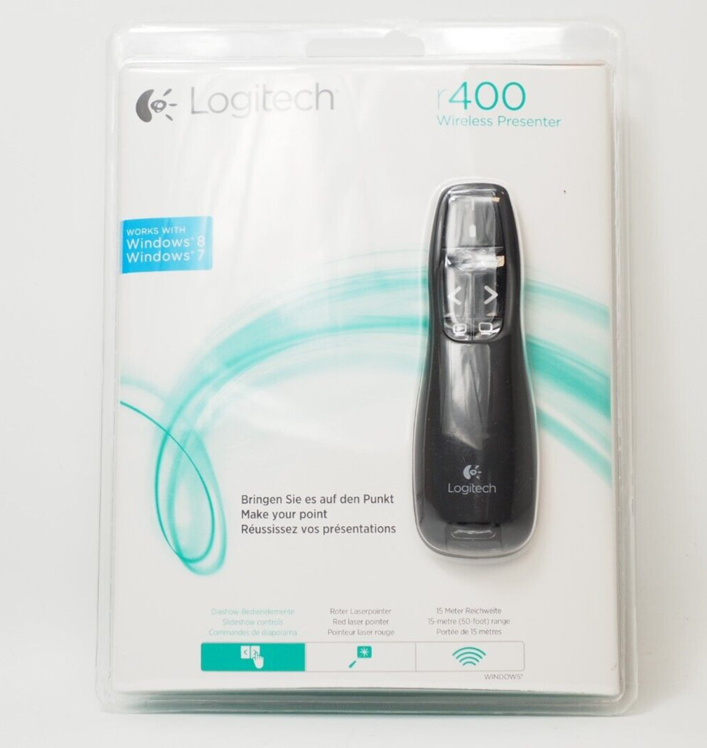 Logitech 910-001357 910-001356 Wireless Presenter R400 USB Cordless timer ~E~ - Image 2