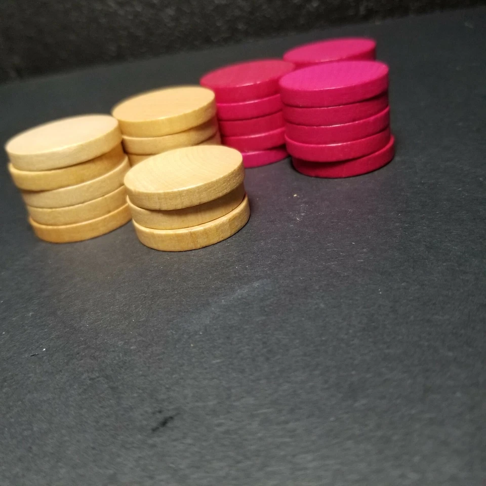 复古替换木制令牌片 Pawns 红色棋盘游戏西洋双陆棋 — 第 2/4 张图片