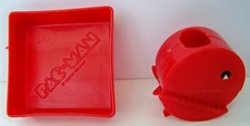 REPLACEMENT PARTS for vintage Pac Man Board Game TRAY & PLAYING PIECE red 1980s