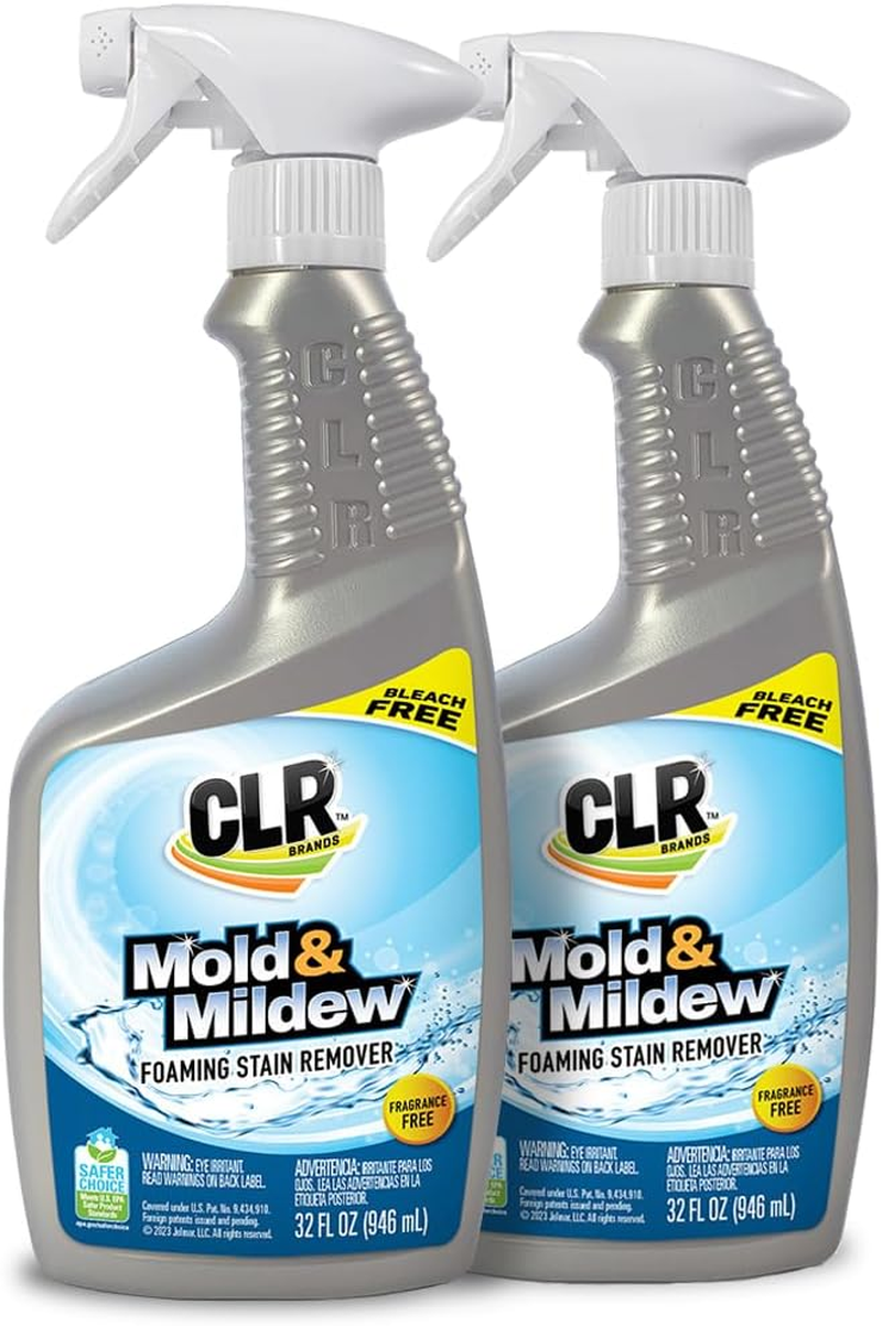 CLR Mold & Mildew Stain Remover Spray, BleachFree for Tile, Fabric