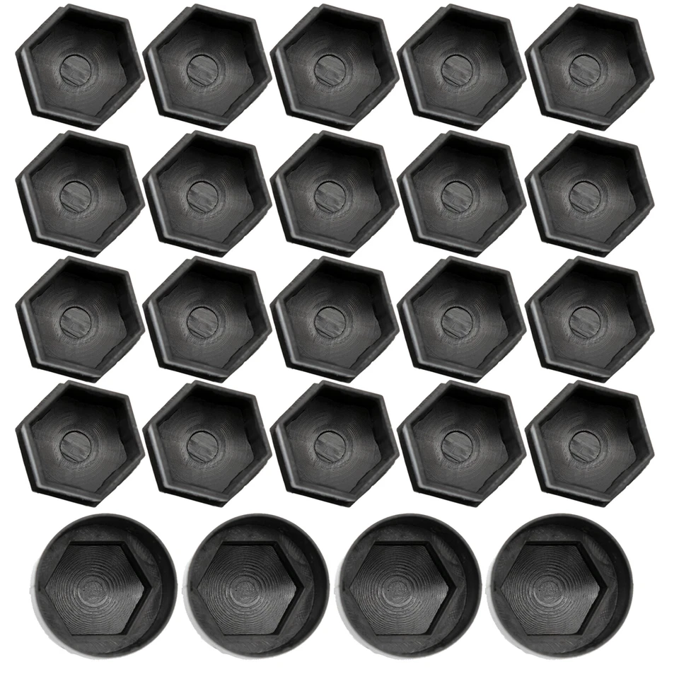 24x Wheel Tire Black Lugs Nut Bolt Center Cap Cover 17MM With Tool Universal Foto 4 de 4