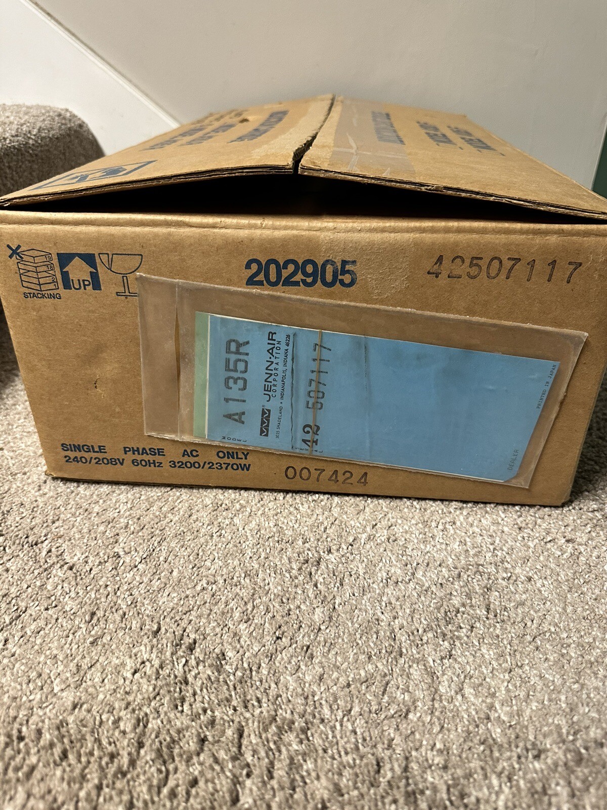 Vintage OEM JennAir Induction Cartridge Insert A135R Black Surface