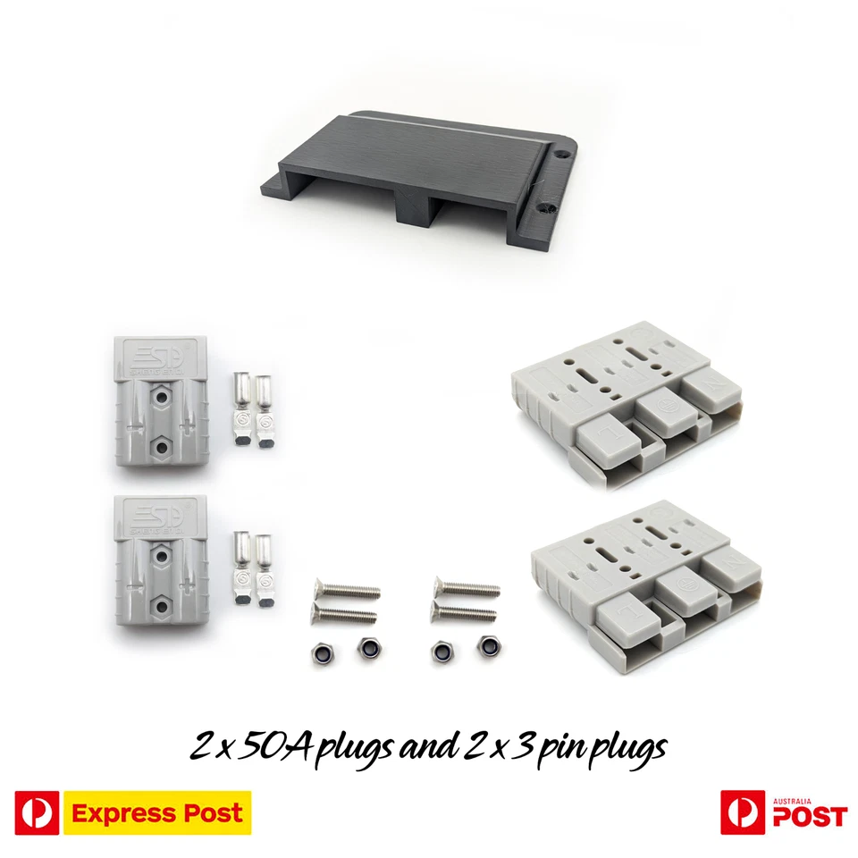 50A Double, 2 pin and 3 pin Anderson Plug Surface Mount Cover, Bolts Included - Image 4 of 4