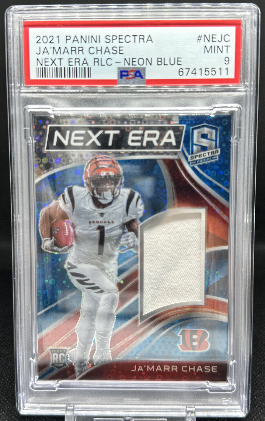 JaMarr Chase Panini Spectra Next ERA Relics #NEJC Neon Blue