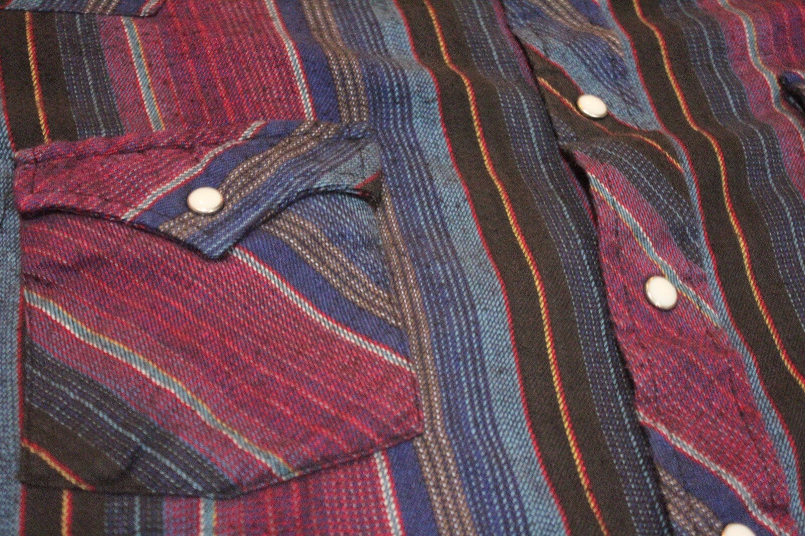 70s~80'S DAKOTA Stripe Pattern Western Flannel Shirt Men's XL Vintage /eaa526618