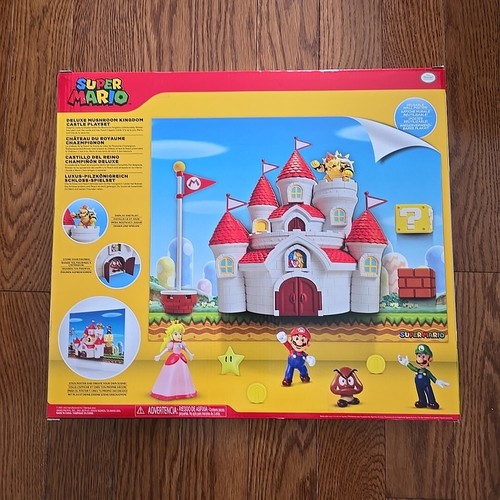 Nintendo Super Mario Bros Deluxe Mushroom Kingdom Castle Playset Toy NEW - Picture 3 of 6